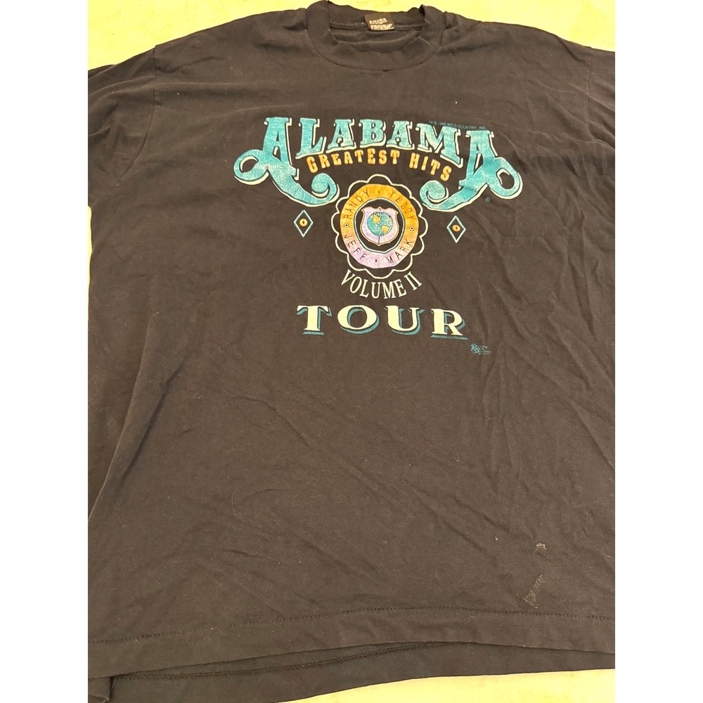 Vintage 1991 Alabama Greatest Hits Vol II Tour T-Shirt XXL Single Stitch Black